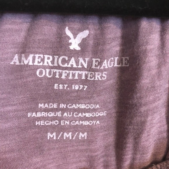 AMERICAN EAGLE Mauve Rose Pink Medium Off Shoulder Ruffle Flowy 3/4 Sleeves - Picture 3 of 6